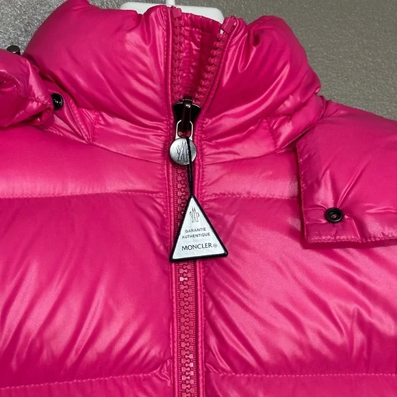 Moncler Pink Maya Shiny Puffer Jacket Coat Hooded Unisex